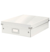 Aufbewahrungsbox Click & Store WOW 6058-00-01, 8 Liter mit Deckel, für A4, außen 370x280x100mm, Karton weiß
