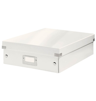 Aufbewahrungsbox Click & Store WOW 6058-00-01, 8 Liter mit Deckel, für A4, außen 370x280x100mm, Karton weiß