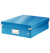 Aufbewahrungsbox Click & Store WOW 6058-00-36, 8 Liter mit Deckel, für A4, außen 370x280x100mm, Karton blau metallic