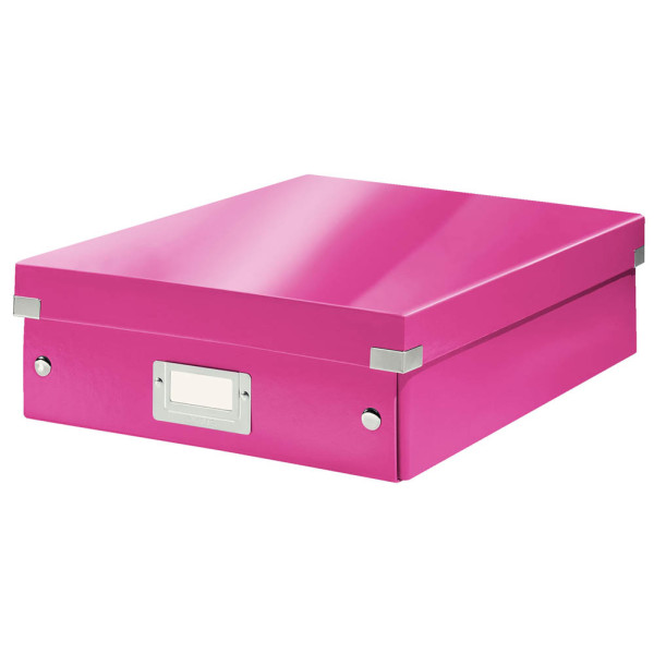 4002432105137 - Aufbewahrungsbox Click & Store WOW 6058-00-23 8 Liter mit Deckel für A4 außen 370x280x100mm Karton pink metallic 40024321051