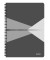 Collegeblock 4495-00-85 Office, Muster, kariert / kariert Rand beidseitig, A4, 90g, grau, 90 Blatt