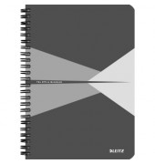 Collegeblock 4498-00-85 Office, Muster, kariert / kariert Rand beidseitig, A5, 90g, grau, 90 Blatt