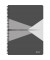 Collegeblock 4647-00-85 Office, Muster, kariert / kariert Rand beidseitig, A4, 90g, grau, 90 Blatt