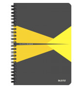 Collegeblock 4458-00-15 Office, Muster, kariert / kariert Rand beidseitig, A5, 90g, grau, 90 Blatt