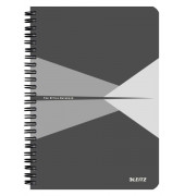 Collegeblock 4458-00-85 Office, Muster, kariert / kariert Rand beidseitig, A5, 90g, grau, 90 Blatt