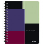 Collegeblock 4456-00-00 Executive, Muster, kariert / kariert Rand beidseitig, A5, 90g, schwarz, 80 Blatt