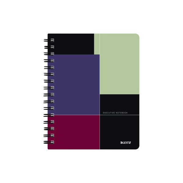 6 Stück Leitz Collegeblock 4456-00-00 Executive, Muster, kariert / kariert Rand beidseitig, A5, 90g, schwarz, 80 Blatt 4002432112784 Leitz