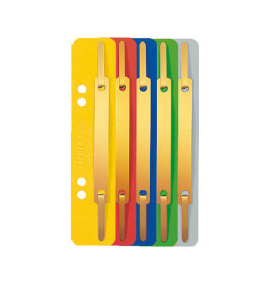 Heftstreifen kurz 3701-00-99, 3,8x15,8cm (BxL), Karton mit Metalldeckleiste, farbig sortiert