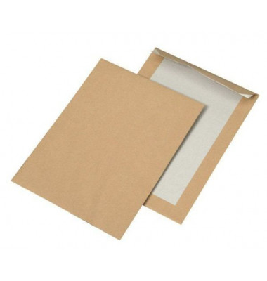 Versandtaschen 30022367 mit Papprückwand, B5, ohne Fenster, haftklebend, 90g, braun