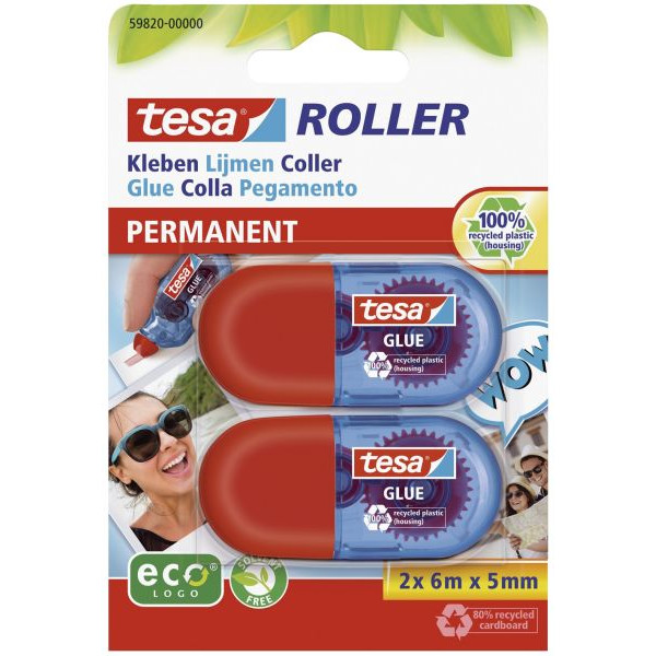 Tesa Kleberoller 59820-00000-00 Mini, 5mm x 6m, blau 4042448305633 Tesa 2 Stück