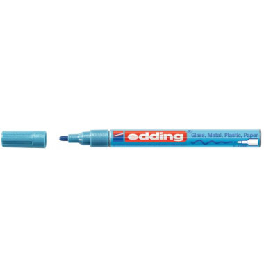 Lackmarker Glanzlack-Marker, 751-9-070, Stift, hellblau-metallic, 1-2mm Rundspitze