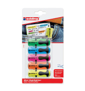 Textmarker-Set mini highlighter, 4751999, Set, farbig sortiert (gelb/orange/rosa/hellblau und hellgr&uuml;n), 1-3mm Keilspitze