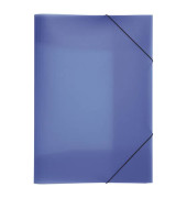 Eckspannmappe Lucy Colours 21638-07, A3 blau-transparent Polypropylen 80g, mit 3 Einschlagklappen