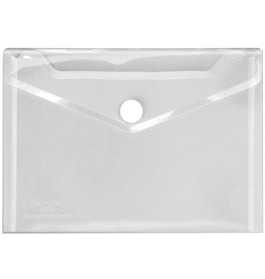 Dokumententasche Crystal 4560100, A6 quer, transparent farblos, PP-Folie, Klettverschluss
