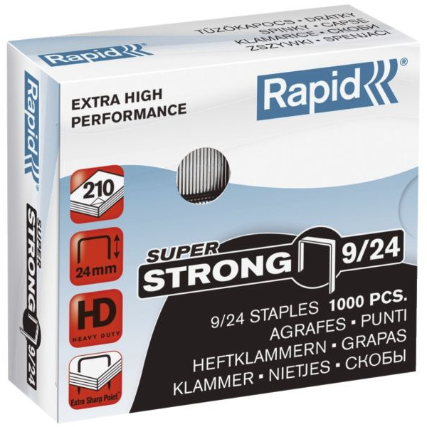 7313468718008 - Heftklammern Extra High Performance Super Strong 9 24 24871800 Stahldraht verzinkt Heftleistung 150-210 Blatt max 7313468718 1000 Stück