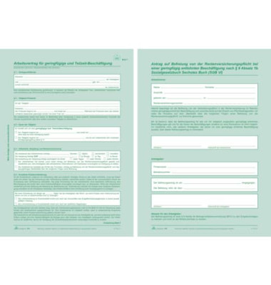 518 geringfügig Beschäftigte Arbeitsvertrag 2x2BL SD