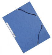 Eckspannmappe KF02167, A4 blau Karton 375g, f&uuml;r ca. 200 Blatt, mit 3 Einschlagklappen