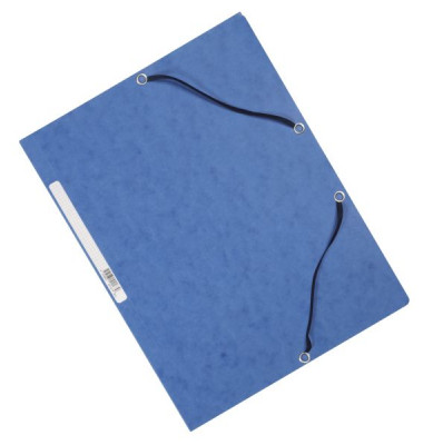 Eckspannmappe KF02167, A4 blau Karton 375g, mit 3 Einschlagklappen