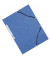 Eckspannmappe KF02167, A4 blau Karton 375g, f&uuml;r ca. 200 Blatt, mit 3 Einschlagklappen