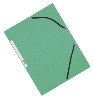 Eckspannmappe KF02168, A4 gr&uuml;n Karton 375g, f&uuml;r ca. 200 Blatt  (80 g/m&sup2;), mit 3 Einschlagklappen