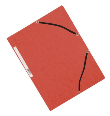 Eckspannmappe KF02165, A4 rot Karton 375g, mit 3 Einschlagklappen