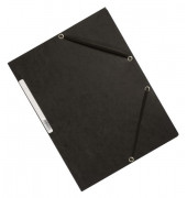 Eckspannmappe KF02169, A4 schwarz Karton 375g, f&uuml;r ca. 200 Blatt, mit 3 Einschlagklappen