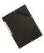 Eckspannmappe KF02169, A4 schwarz Karton 375g, f&uuml;r ca. 200 Blatt, mit 3 Einschlagklappen
