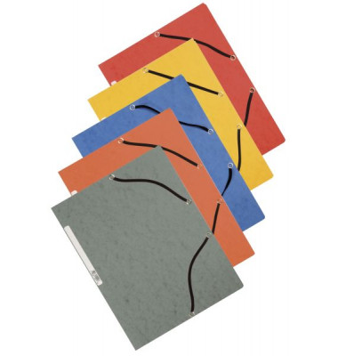 Eckspannmappe KF02174, A4 farbig sortiert Karton 375g, f&uuml;r ca. 200 Blatt, mit 3 Einschlagklappen
