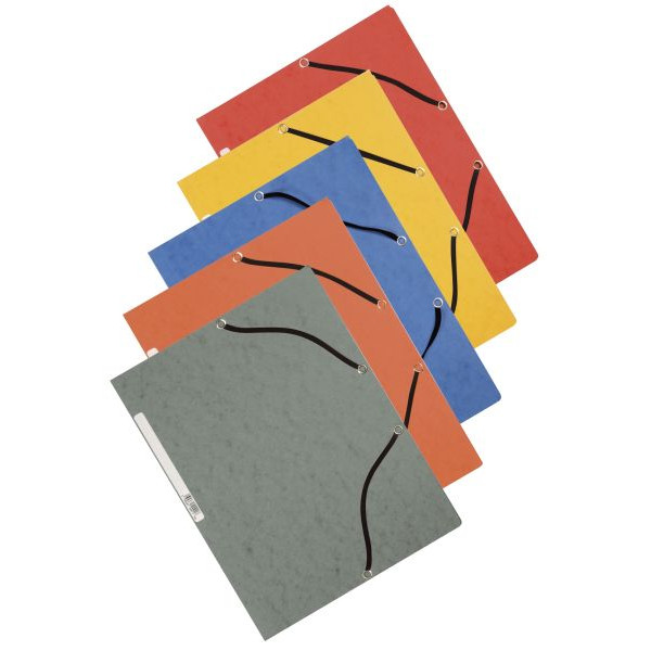 10 Stück Q-connect Eckspannmappe KF02174, A4 farbig sortiert Karton 375g, für ca. 200 Blatt, mit 3 Einschlagklappen 5706002021740 Q-connect