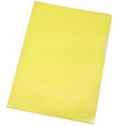 Sichthüllen KF01646, A4, gelb, transparent, genarbt, 0,12mm, oben & rechts offen, PP