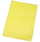 Sichthüllen KF01646, A4, gelb, transparent genarbt, oben & rechts offen, 0,12mm