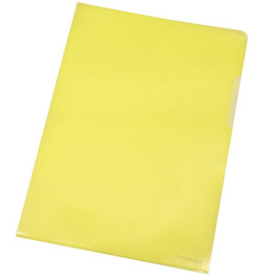 Sichthüllen KF01646, A4, gelb, transparent genarbt, oben & rechts offen, 0,12mm