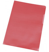 Sichthüllen KF01644, A4, rot, transparent, genarbt, 0,12mm, oben & rechts offen, PP