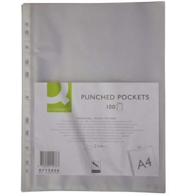 Prospekth&uuml;llen KF15436, A4 transluzent genarbt, oben offen, 0,055mm