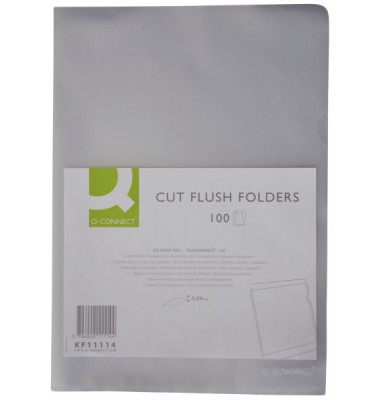 Sichthüllen KF11114, A4, transluzent genarbt, oben & rechts offen, 