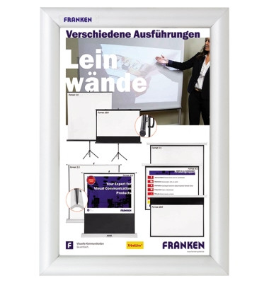 Plakat-Klapprahmen Security, BS1801, silber, A4, 25mm Profil, Aluminium, eloxiert