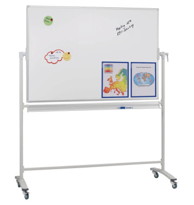 Stativdrehtafel-Whiteboard ST205, 220 x 120cm., emailliert, Aluminiumrahmen