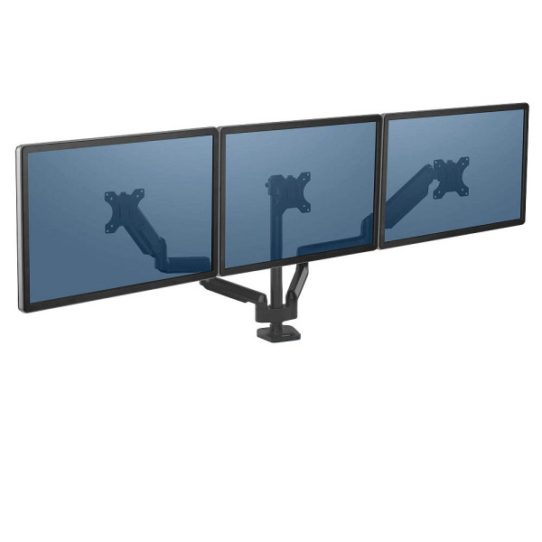 0043859716975 - AKTION Monitor-Halterung Platinum Series 8042601 schwarz für 3 Monitore Tischklemme Tischbohrung + GRATIS GoGift Gutschein im Wert von 2500 € nach Registrierung mit CashBack
