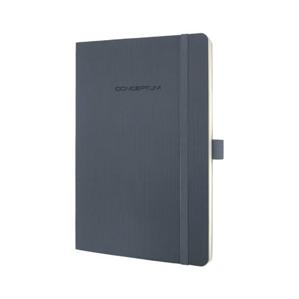 4004360836282 - Notizbuch Conceptum CO329 dunkelgrau A5 liniert 80g 97 Blatt 194 Seiten mit Gummiband paginiert 4004360836282 Sigel