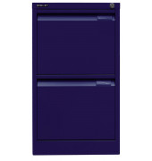 Hängeregistraturschrank, einbahnig, 2 Hängeregistraturen, blau