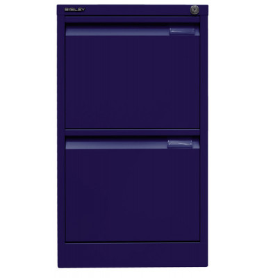 Hängeregistraturschrank, einbahnig, 2 Hängeregistraturen, blau
