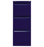 Hängeregistraturschrank, einbahnig, 3 Hängeregistraturen, blau