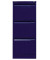 Hängeregistraturschrank, einbahnig, 3 Hängeregistraturen, blau