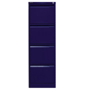 Hängeregistraturschrank, einbahnig, 4 Hängeregistraturen, blau