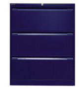 Hängeregistraturschrank, doppelbahnig, blau, 3 Hängeregistraturschubladen