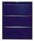Hängeregistraturschrank, doppelbahnig, blau, 3 Hängeregistraturschubladen