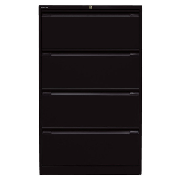 5020073705737 - Hängeregistraturschrank doppelbahnig schwarz 4 Hängeregistraturschubladen 5020073705737 Bisley