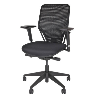 Bürodrehstuhl Optime, schwarz, netzbespannte Rückenlehne,