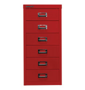 Schubladenschrank MultiDrawer™ 29er Serie L296670, Stahl, 6 Schubladen (Vollauszug), A4, 27,8 x 59 x 38 cm, rot