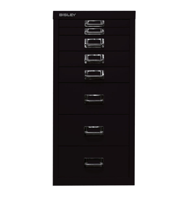 Schubladenschrank MultiDrawer™ 29er Serie L298633, Stahl, 8 Schubladen (Vollauszug), A4, 38 x 59 x 27,8 cm, schwarz
